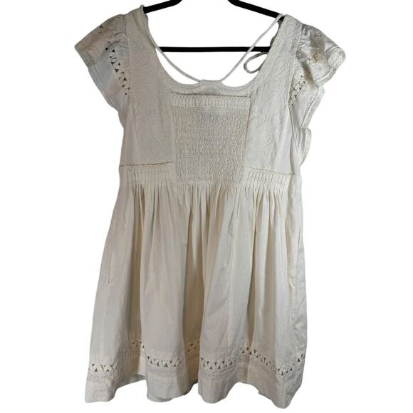 NWT Sea New York Willa Smocking Flutter Sleeve Mini Dress Cream‎ Ivory Small - Picture 9 of 12